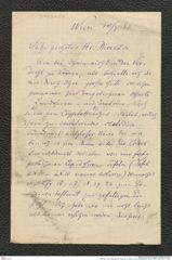 Nachlass Franz Steindachner, Brief von K. Brühl an Franz Steindachner (10.05.1880), Inv.Nr. 60.01, Seite 1